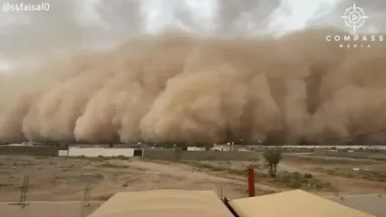 تایم‌لپس ترسناک از طوفان عظیم گرد و غبار در عربستان